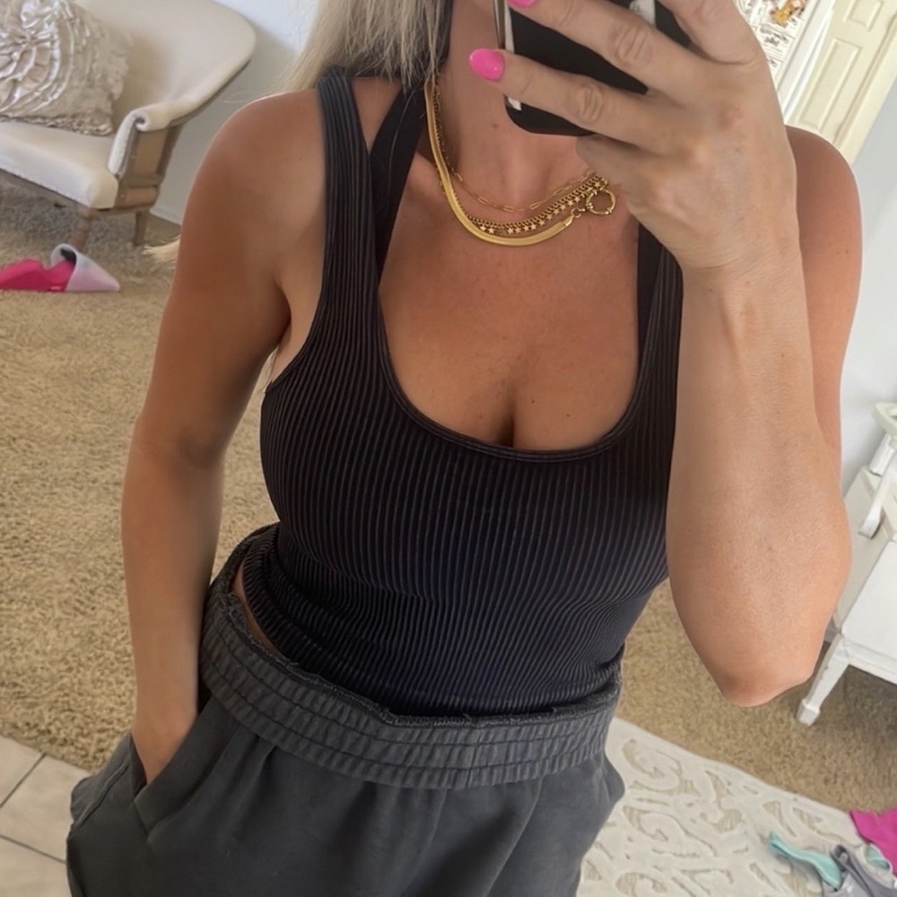 Nikibiki Black Ribbed Top NWOT